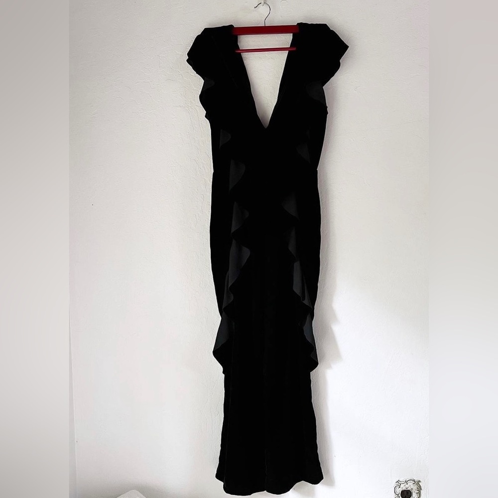 Zara Velvet Ruffle Jumpsuit - Picture 3 of 6